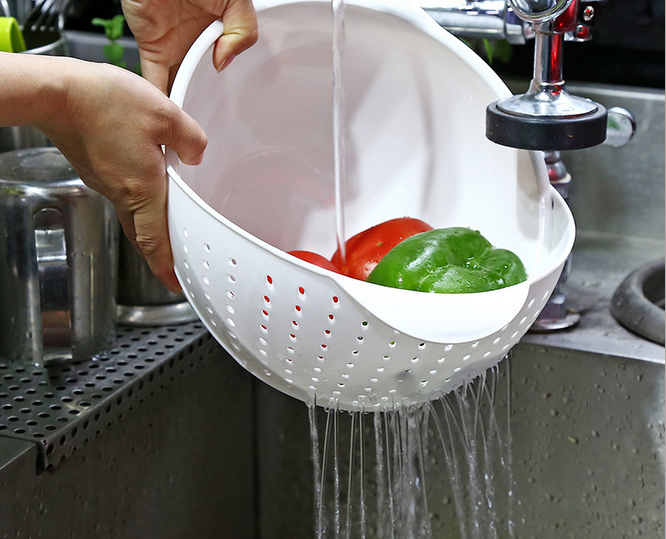 Washing basin environmental protection plastic basket Vegetable &amp; Fruit Lek drain basket of fruit storage basket