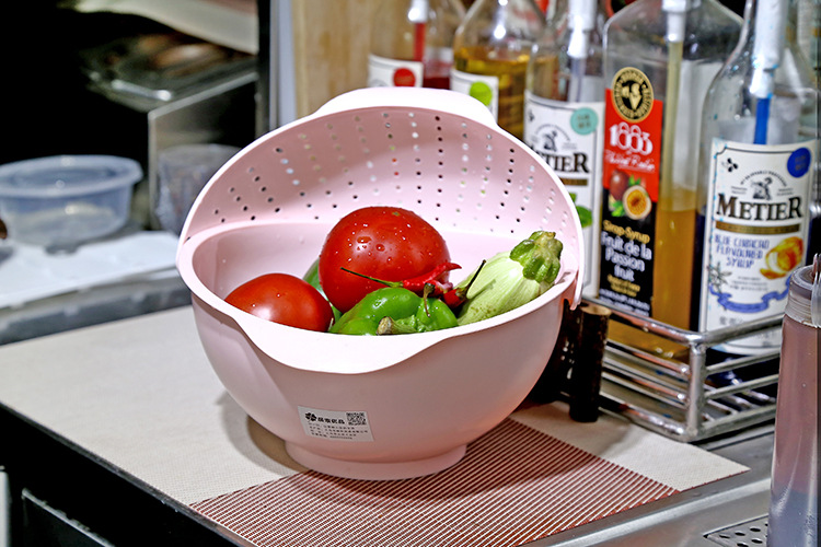 Washing basin environmental protection plastic basket Vegetable & Fruit Lek drain basket of fruit storage basket