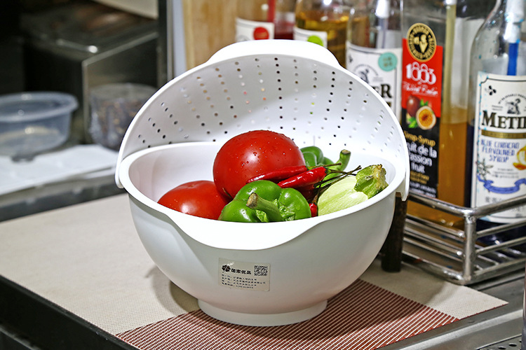 Washing basin environmental protection plastic basket Vegetable & Fruit Lek drain basket of fruit storage basket