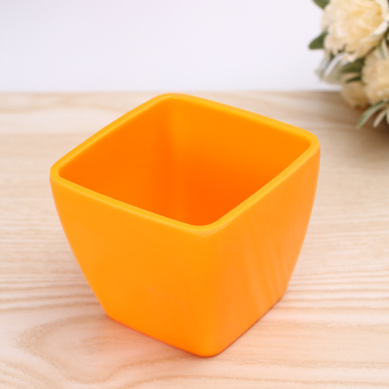 Colorful creative succulent plant flowerpot Colorful small square basin flower arrangement plastic square flowerpot home decoration
