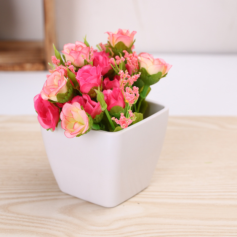 Colorful creative succulent plant flowerpot Colorful small square basin flower arrangement plastic square flowerpot home decoration