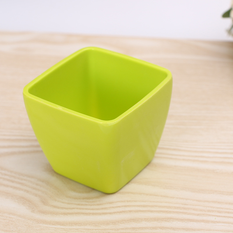Colorful creative succulent plant flowerpot Colorful small square basin flower arrangement plastic square flowerpot home decoration