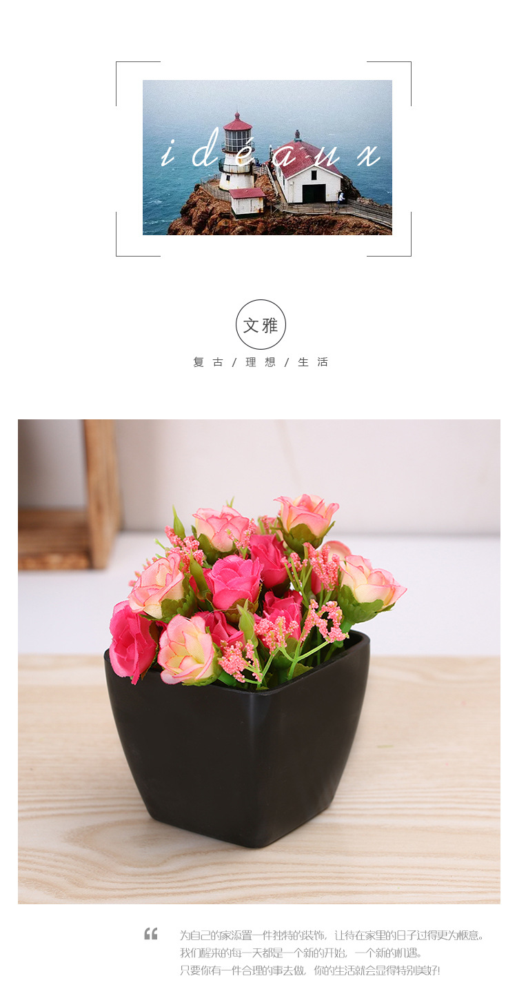Colorful creative succulent plant flowerpot Colorful small square basin flower arrangement plastic square flowerpot home decoration