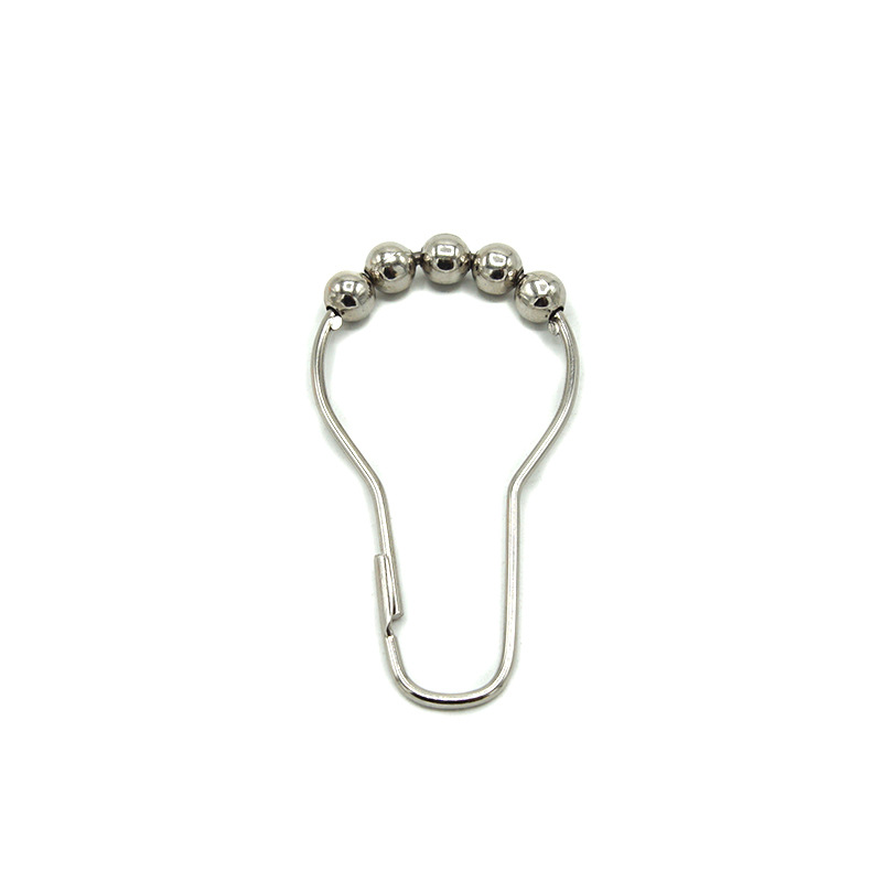 Bathroom Covering Five Beads Suspender Buckles Ball Ring Bracket Curtain Metal Iron Gourd Type Large Hook 12 Pieces