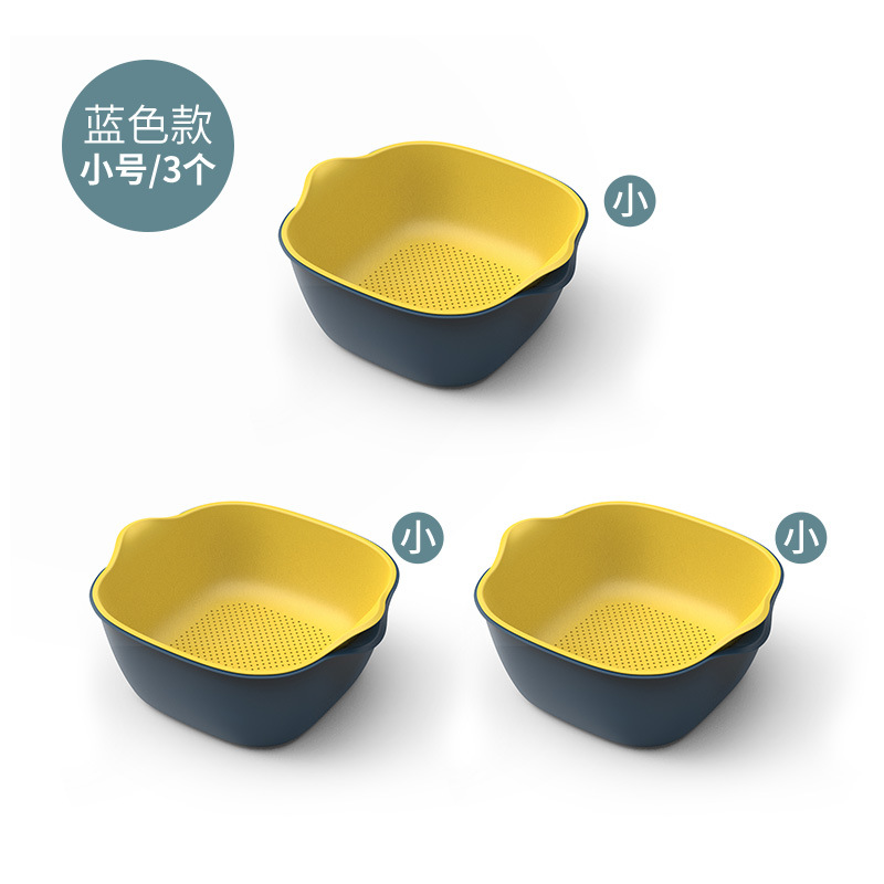 Double-layer plastic blacktop basket kitchen wash basket wash basket basket fruit basin fruit bowl storage basket basin filter basket