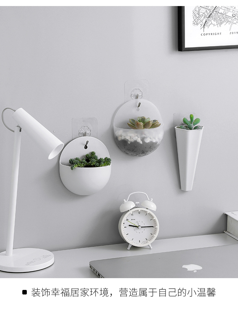 2660 Hydroponic Wall Flower Hanging Basin Wall-Mounted Hanging Vase Lazy Plastic Wall Hanging Wall Green Radish Flower Hanging Basin