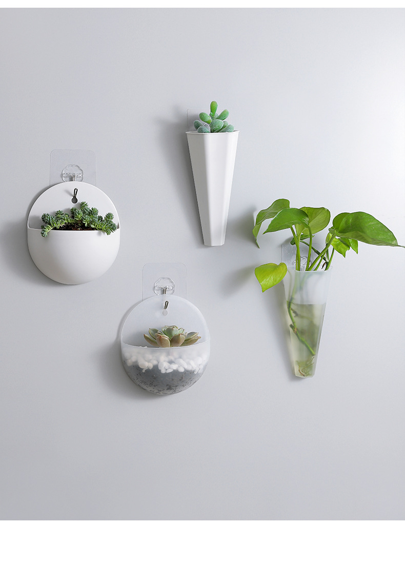 2660 Hydroponic Wall Flower Hanging Basin Wall-Mounted Hanging Vase Lazy Plastic Wall Hanging Wall Green Radish Flower Hanging Basin