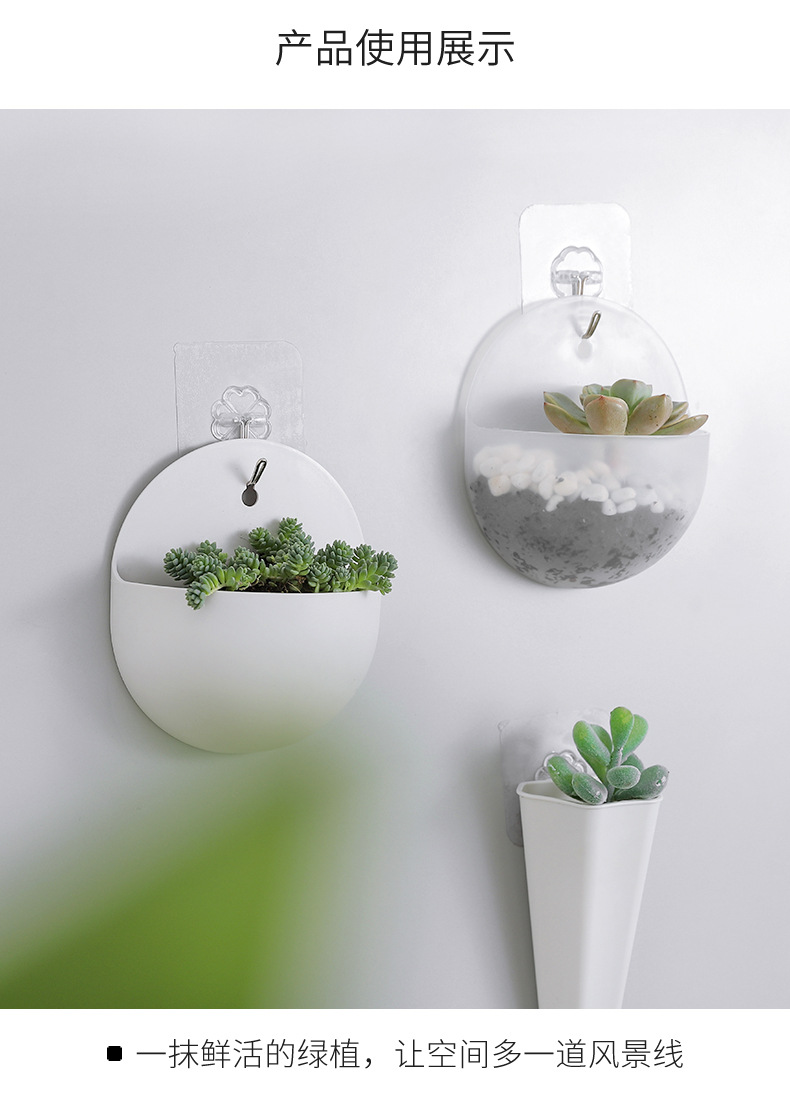 2660 Hydroponic Wall Flower Hanging Basin Wall-Mounted Hanging Vase Lazy Plastic Wall Hanging Wall Green Radish Flower Hanging Basin