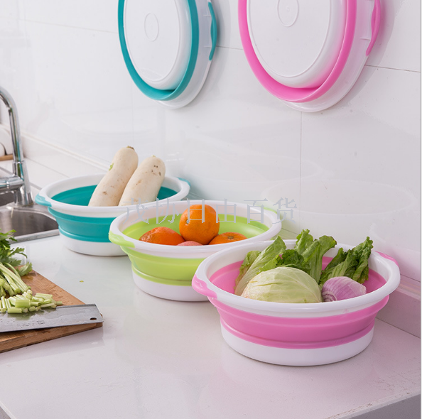 Manufacturers direct home convenient folding wash basin plastic wash basin outdoor can shrink wash basin wash basin