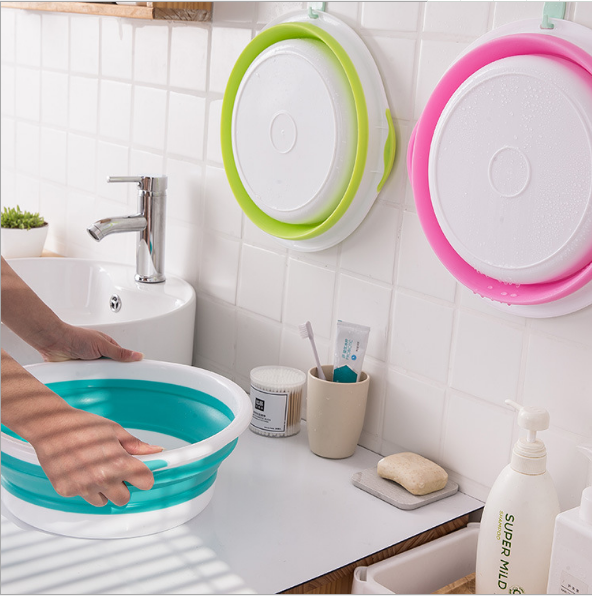 Manufacturers direct home convenient folding wash basin plastic wash basin outdoor can shrink wash basin wash basin