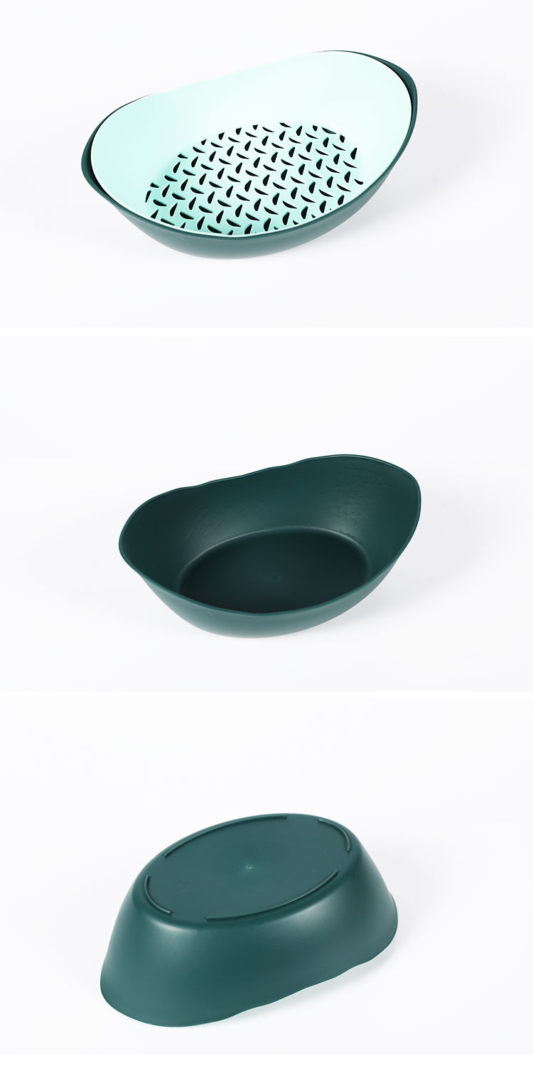 Double-Layer Hollow-out Fruit Basin Plastic Vegetable Basket Household Thickened Kitchen Fruit Plate Large Sized Creative Living Room Fruit Basket Double-Layer Hollow-out Fruit Basin Plastic Vegetable Basket Household Thickened Kitchen Fruit Plate Large Sized Creative Living Room Fruit Basket