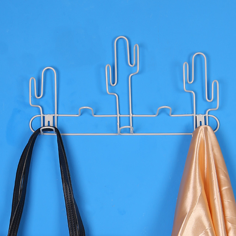 Nordic Ins Creative Cactus Wall Iron Decorative Wall Hangings Coat Hanging behind the Door Key Hook