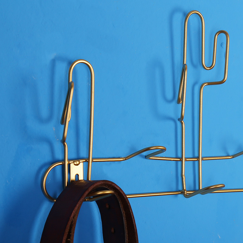 Nordic Ins Creative Cactus Wall Iron Decorative Wall Hangings Coat Hanging behind the Door Key Hook