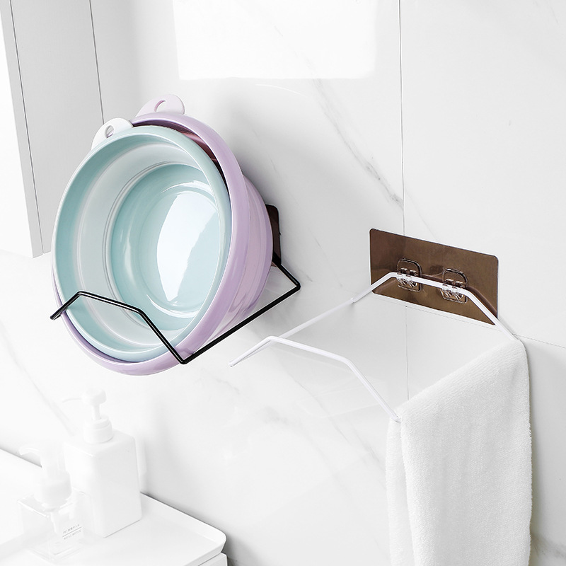 Iron Washstand Bathroom Storage Rack Punch Free Rack Wall Hanging Bathroom Strong Hook Kitchen Sticky Hook Storage Rack