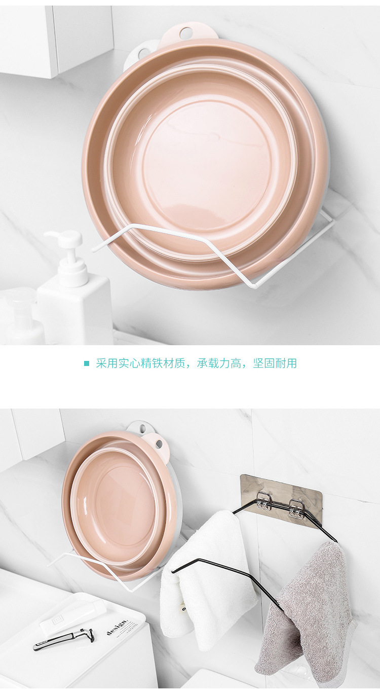 Iron Washstand Bathroom Storage Rack Punch Free Rack Wall Hanging Bathroom Strong Hook Kitchen Sticky Hook Storage Rack