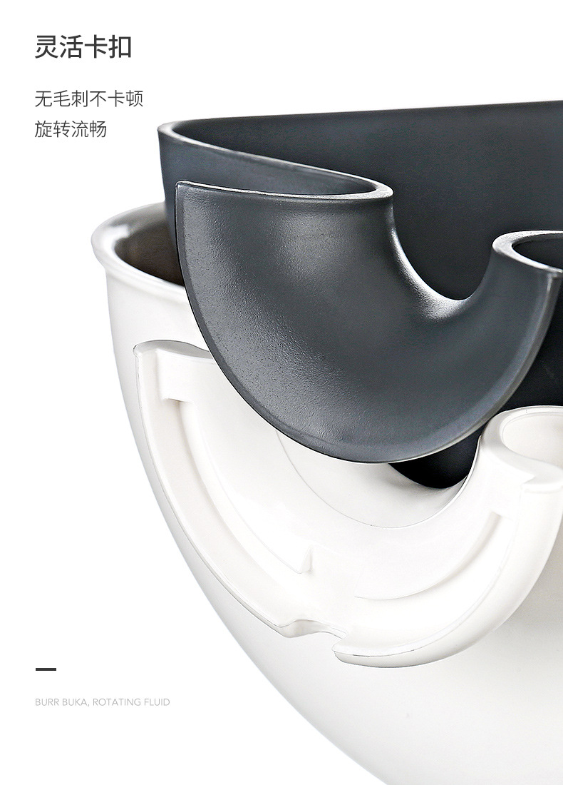 Rotating Washing Basin Drain Basket Double-Layer Washing Plate Rice Washing Multi-Function Water Filter Household Kitchen Basket Drain Plastic Artifact