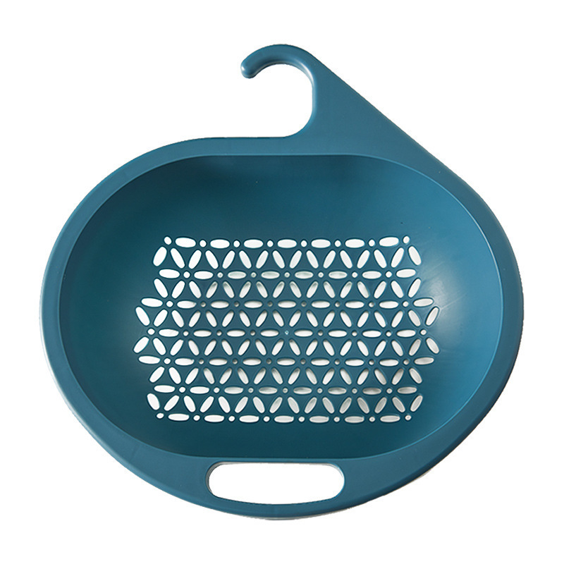Washing Basin Plastic Drain Basket Washing Vegetable Basket Kitchen Fruit Plate Living Room Home Sink Hook Fruit Vegetable Washing Basket