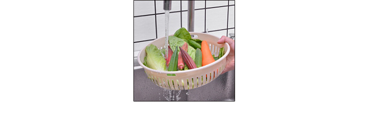 round Hollow Drain Washing Basket Plastic Basket Kitchen Vegetable Basin Fruit Basket Vegetable and Fruit Drain Basket Storage Basket