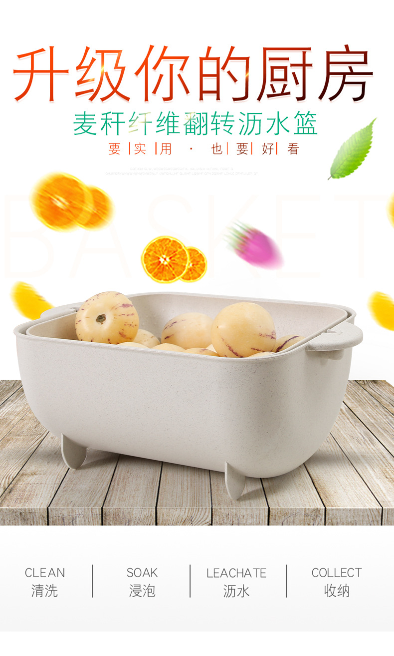 Double-Layer Vegetable Washing Basket Plastic Household Fruit Plate Bowl Strainer Washing Vegetable Basket Drain Basket Rice Washing Machine Kitchen Draining Basin 134 Double-Layer Vegetable Washing Basket Plastic Household Fruit Plate Bowl Strainer Washing Vegetable Basket Drain Basket Rice Washing Machine Kitchen Draining Basin 134