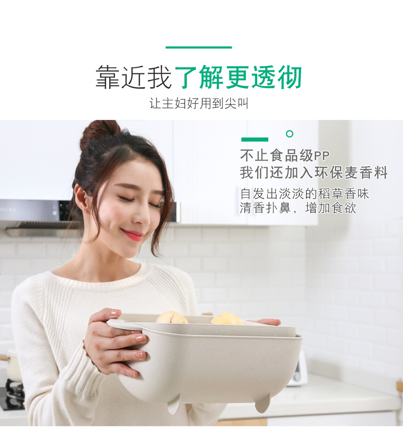 Double-Layer Vegetable Washing Basket Plastic Household Fruit Plate Bowl Strainer Washing Vegetable Basket Drain Basket Rice Washing Machine Kitchen Draining Basin 134 Double-Layer Vegetable Washing Basket Plastic Household Fruit Plate Bowl Strainer Washing Vegetable Basket Drain Basket Rice Washing Machine Kitchen Draining Basin 134