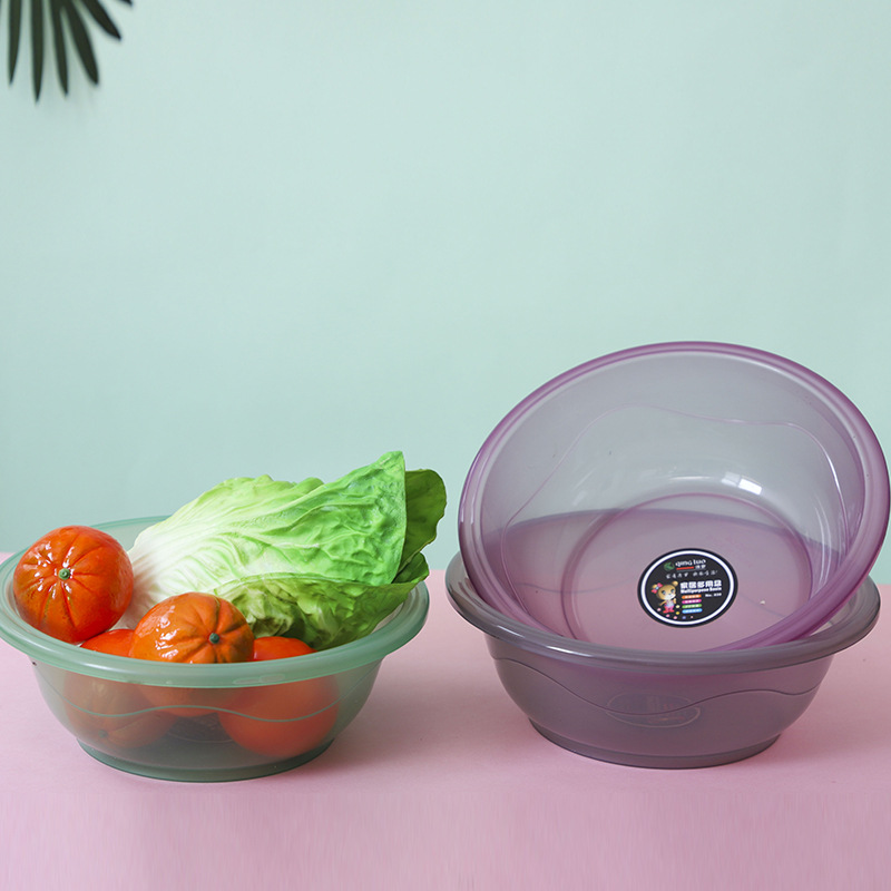 Multi-Specification Commercial Plastic Basin Transparent Household Wash Washbasin Transparent Basin Fruit and Vegetable Basin Gift Basin Transparent Basin
