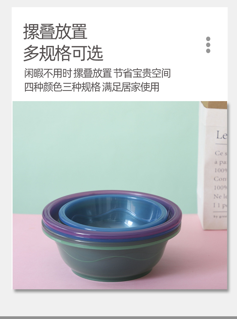 Multi-Specification Commercial Plastic Basin Transparent Household Wash Washbasin Transparent Basin Fruit and Vegetable Basin Gift Basin Transparent Basin