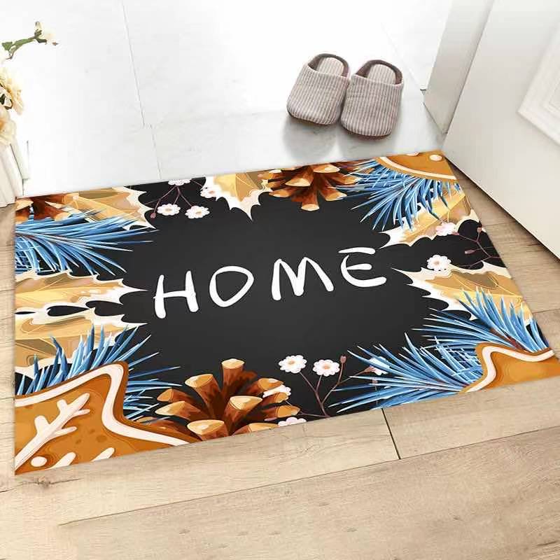 Cartoon Printed Mat Door Mat Bedroom Living Room Lobby Thickened Absorbent Non-Slip Mat Carpet Bathroom Mat Customizable