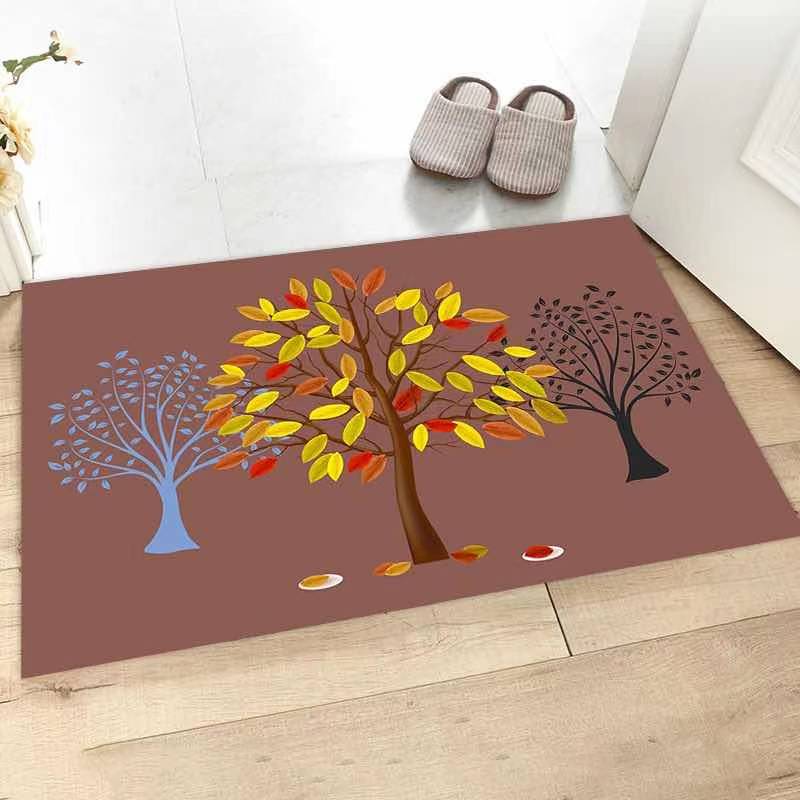 Cartoon Printed Mat Door Mat Bedroom Living Room Lobby Thickened Absorbent Non-Slip Mat Carpet Bathroom Mat Customizable