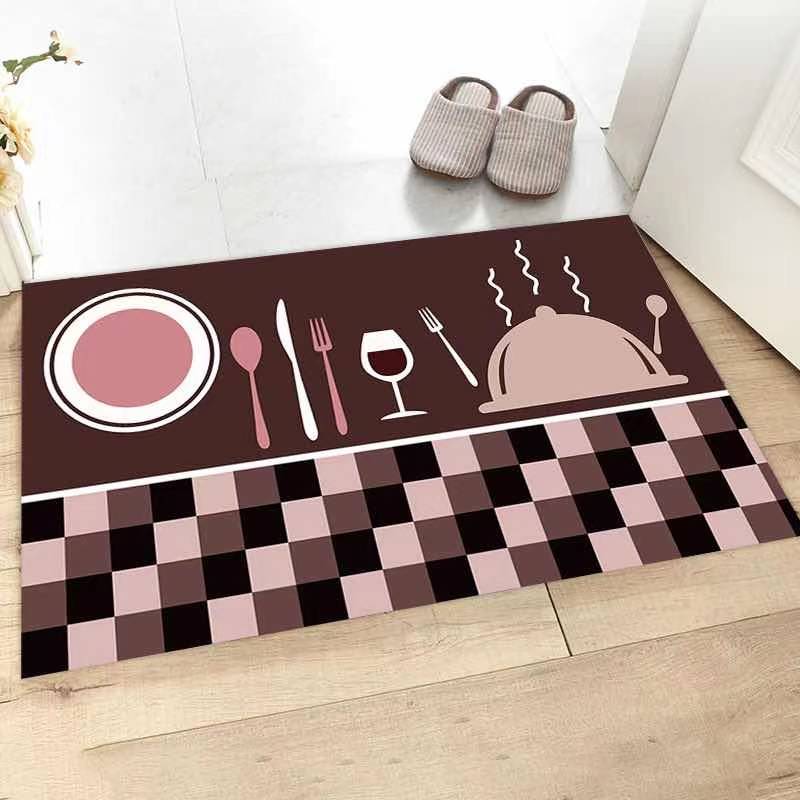 Cartoon Printed Mat Door Mat Bedroom Living Room Lobby Thickened Absorbent Non-Slip Mat Carpet Bathroom Mat Customizable
