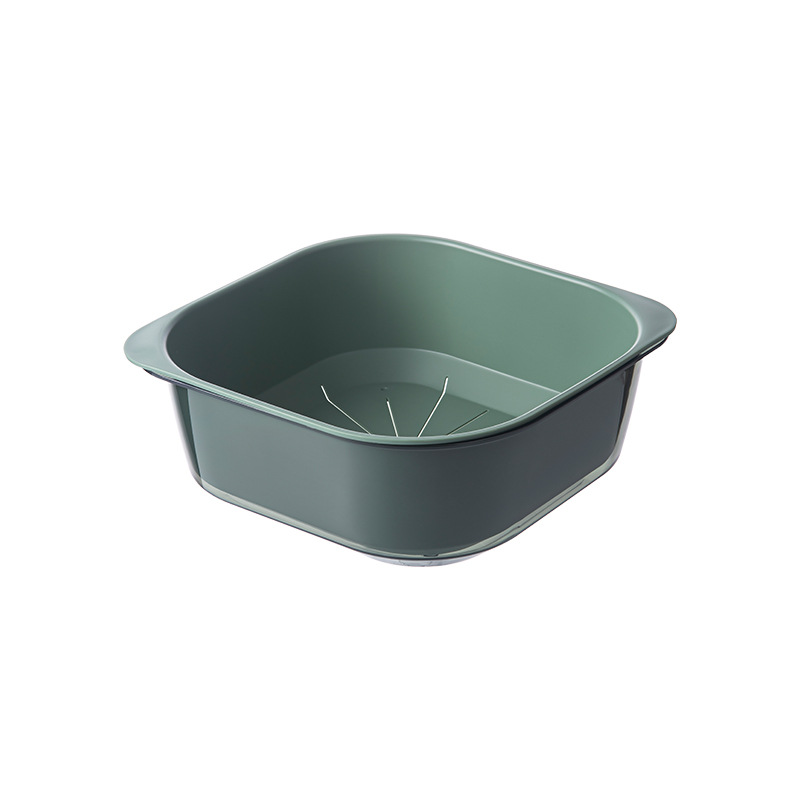 Washing Basin Draining Basket Kitchen Multi-Functional Fruit Plate Double-Layer Vegetable Basket Plastic Vegetable Basket Rectangular Washing Vegetable Basket