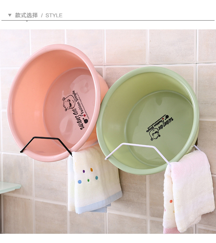 Kitchen Washbasin Storage Rack Iron Punch-Free Wall Hanging Bathroom Strong Hook Kitchen Sticky Hook Storage Rack Household