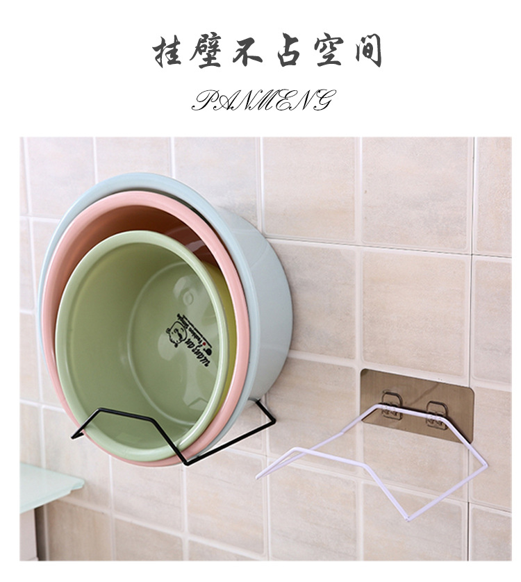 Kitchen Washbasin Storage Rack Iron Punch-Free Wall Hanging Bathroom Strong Hook Kitchen Sticky Hook Storage Rack Household