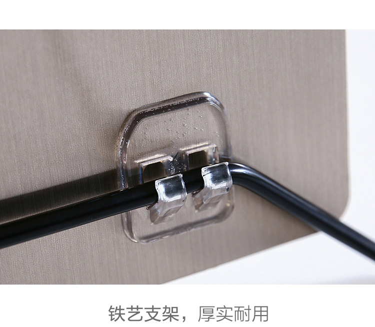 Kitchen Washbasin Storage Rack Iron Punch-Free Wall Hanging Bathroom Strong Hook Kitchen Sticky Hook Storage Rack Household