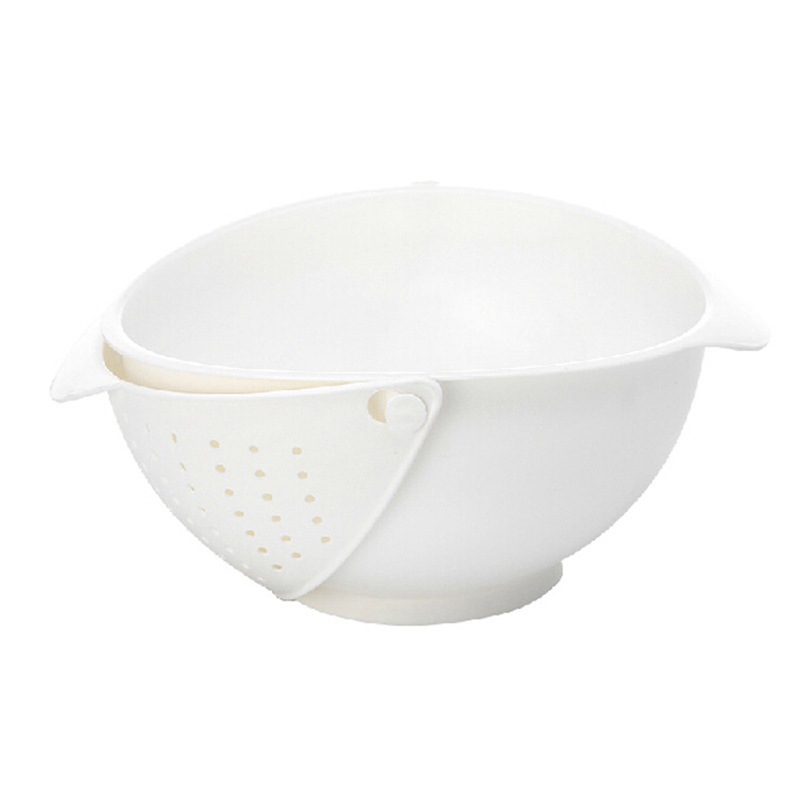 Plastic Kitchen Three-in-One Flip Rice Washing Machine Rice Washing Filter Multi-Functional Kitchen Vegetable Washing Basket Basin Drain Rice Basket