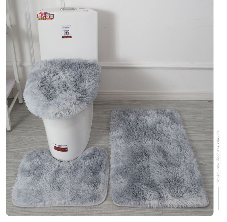 Tie-Dyed Long Wool Carpet Toilet Three-Piece Non-Slip Mat Bathroom Absorbent Set Cross-Border Amazon Hot Sale Tie-Dyed Long Wool Carpet Toilet Three-Piece Non-Slip Mat Bathroom Absorbent Set Cross-Border Amazon Hot Sale