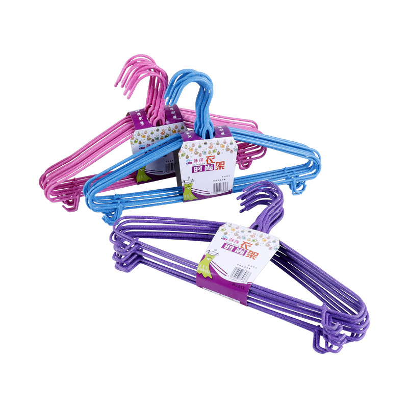 Wholesale Customized Iron Wire Plastic Dipping Non-Slip Clothes Hanger Gift Gift Clothes Hanger with Hook Clothes Support Clothes Hanger