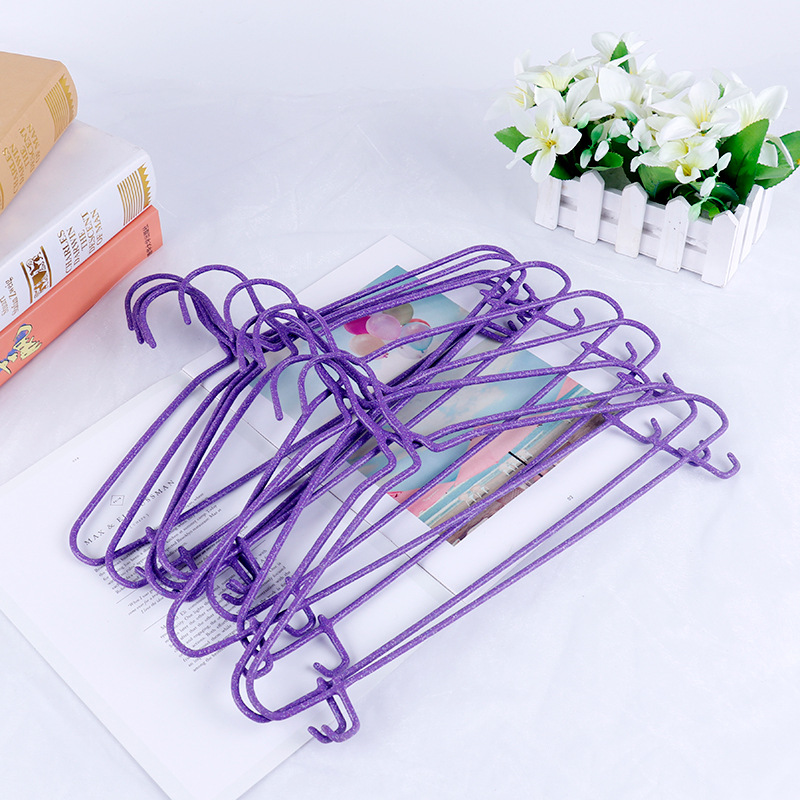 Wholesale Customized Iron Wire Plastic Dipping Non-Slip Clothes Hanger Gift Gift Clothes Hanger with Hook Clothes Support Clothes Hanger