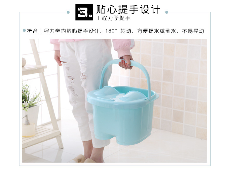 Factory Direct Sales Thickened Foot Barrel Plastic Roller Massage Feet Bathing Tub Foot Bath Barrel Feet-Washing Basin Portable Foot Bath Tub