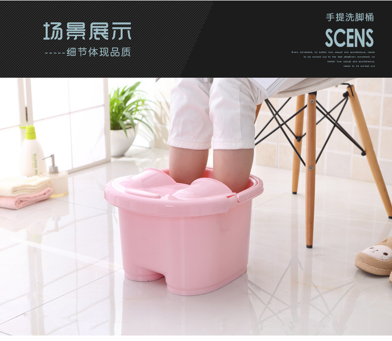 Factory Direct Sales Thickened Foot Barrel Plastic Roller Massage Feet Bathing Tub Foot Bath Barrel Feet-Washing Basin Portable Foot Bath Tub