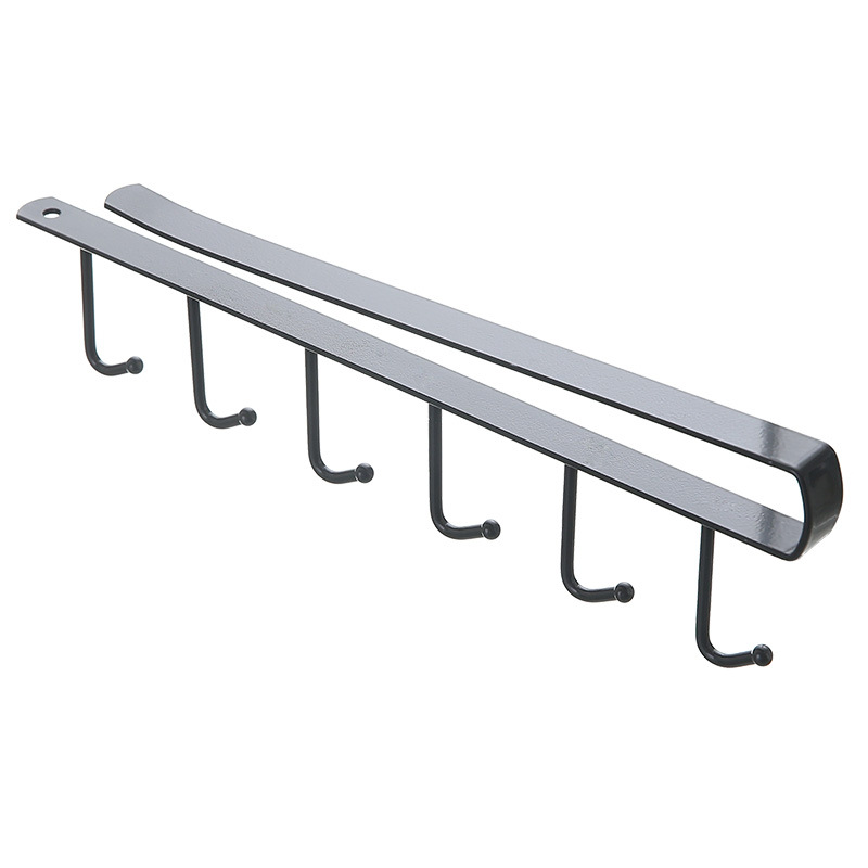 Multi-Function Kitchen Wrought Iron Seamless Nailless Hook Cabinet Storage Rack Multi-Function Wardrobe Row Hook Organizing Rack