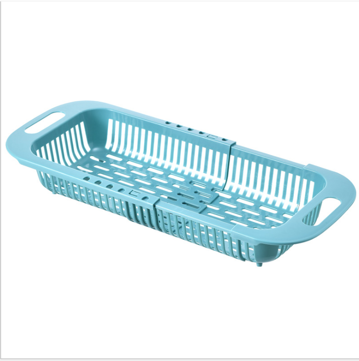 Retractable Washing Basin Kitchen Sink Drainage Basket Dish Rack Rectangular Plastic Domestic Sink Sink Storage Rack