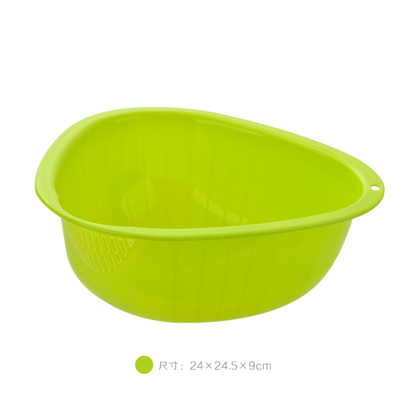 Factory Direct Sales Plastic Thickened Rice Washing Machine Drain Washing Basket Kitchen Rice Rinsing Basin Rice Washing Filter Triangle Vegetable Washer Basket