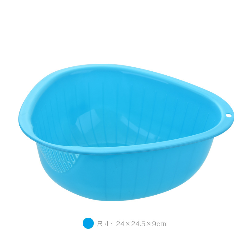 Factory Direct Sales Plastic Thickened Rice Washing Machine Drain Washing Basket Kitchen Rice Rinsing Basin Rice Washing Filter Triangle Vegetable Washer Basket