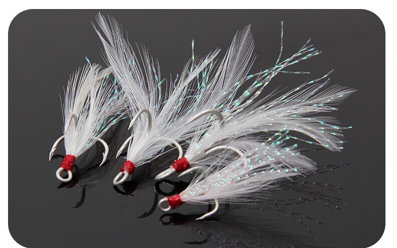 Fishhook 2#/10# Blood Trough Fishhook Tie Wool Iron Plate Fishing Hook Lure Treble Hook Blood Trough Hook Anchor Hook Exlosive Hook