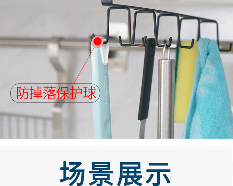 Cross-Border Kitchen Rack Iron Punch-Free Cabinet Storage Hanger Wardrobe Double J Hook Door Rear Rack Factory Wholesale