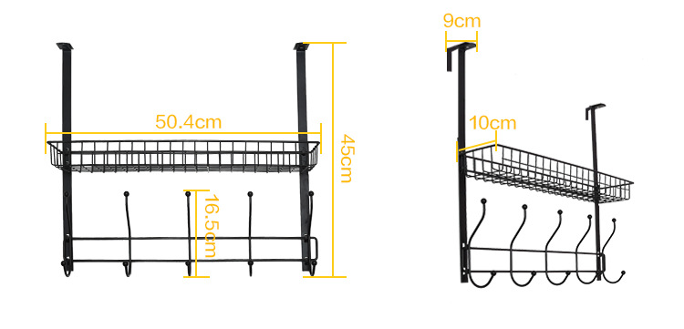 Creative door after the trace hook iron can be disassembled door back optional hanging rack clothing rack without nail 