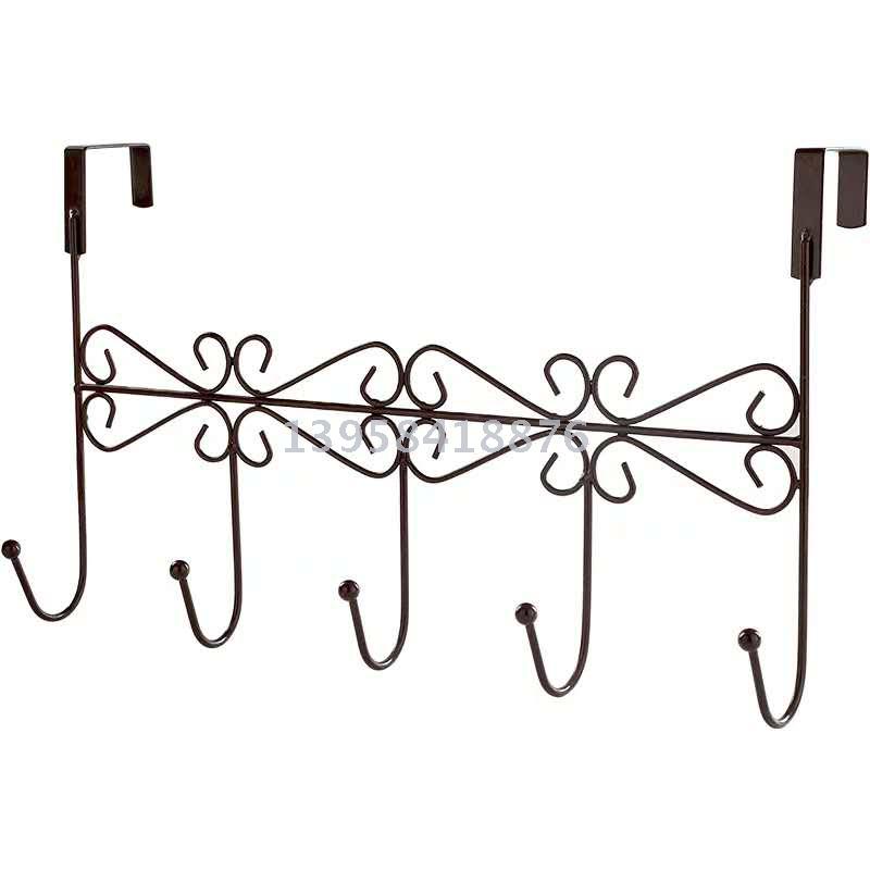 Kitchen Bathroom Cabinet Door Back Hook behind the Door Iron Five-Piece Hook Iron Art Non-Marking Sundries Storage Five-Piece Hook