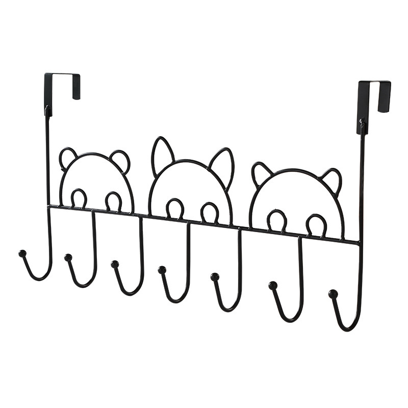 Iron Bedroom Hanger behind the Door Punch-Free Panda Coat Hook Installation-Free Nail-Free Hook
