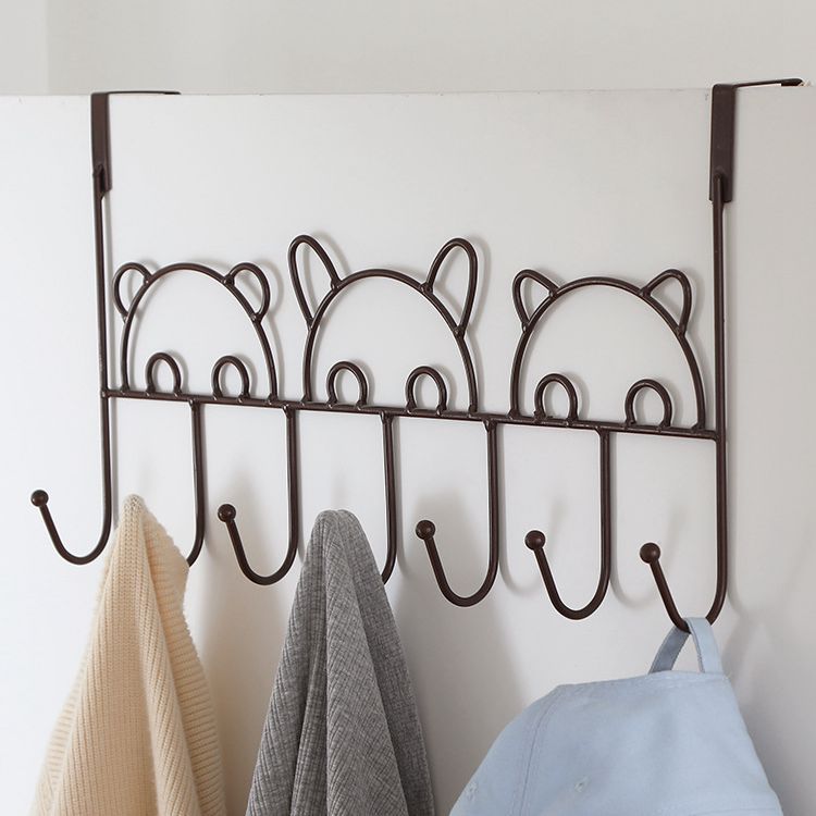 Iron Bedroom Hanger behind the Door Punch-Free Panda Coat Hook Installation-Free Nail-Free Hook