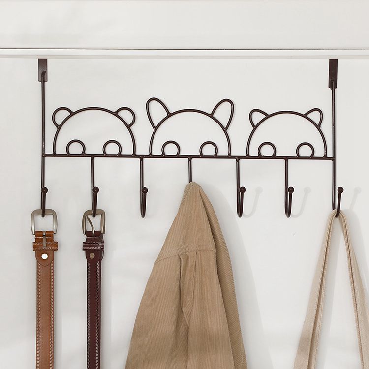 Iron Bedroom Hanger behind the Door Punch-Free Panda Coat Hook Installation-Free Nail-Free Hook